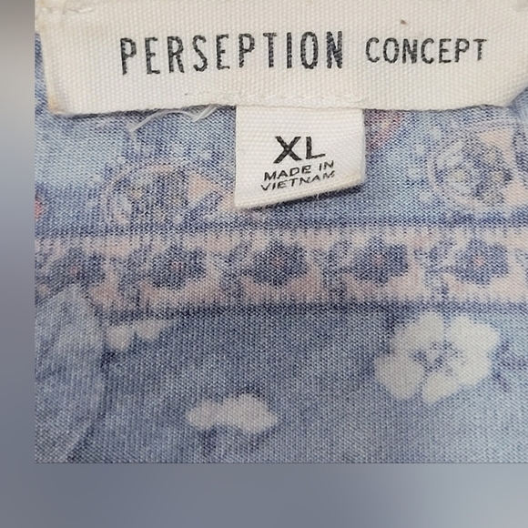 XL Multicolor Floral V Neck Drawstring Waist String Tie Long Sleeve Blouse - Picture 9 of 9